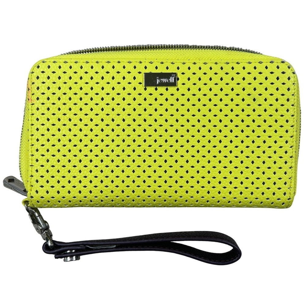 Jewell by Thirty-One All About the Benjamins Wallet Wristlet Strap Neon Yellow
